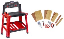 Creative Construction Workbench with 15 Accessories, Pretend Play Constructi...