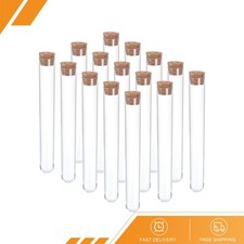 15 Pack 30ml Plastic Test Tubes with Cork Stoppers 150x20mm Tubes