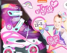 Roller Derby J12-2 Girls Youth Adjustable Quad Roller Skates Purple Pink Rainbow