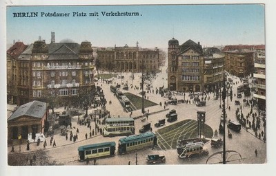 AK  Berlin ,  Potsdamer Platz mit Verkehrsturm   sehr alt !!
