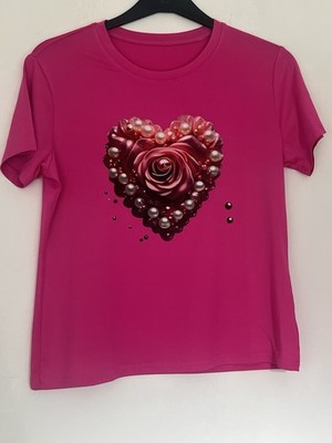 Rosa Smooth Feel Herz Top Gr. XL