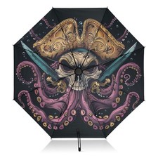 Large Windproof Umbrella Auto Open Folding Umbrella, 8 Ribs Rain Proof Revers...