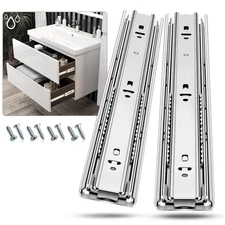 Stainless Steel Drawer Slides Ball Bearing 3 Folds Full Extension Side Mount ...