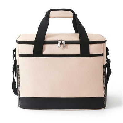 Cabilock Borsa termica da picnic, borsa termica isolata, borsa per il pranzo, con chiusura lampo, cestino refrigerante per picnic, feste, alimenti, torte, trasporto, colore rosso