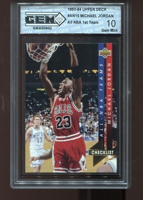 Michael Jordan 1993-94 Upper Deck #AN15 All-NBA 1st Team Bulls GEM MINT 10