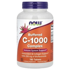 Now Foods Buffered C-1000 Complex 180 Tablets GMP Quality Assured, Kosher,