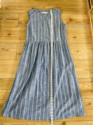 Seasalt Chambray Blue Stripe Creek Cottage Midi shirt smock dress Uk 16 - Picture 9 of 11
