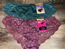 Maidenform 2-Pair Women's Tanga Underwear Nylon Blend Lace Trim M