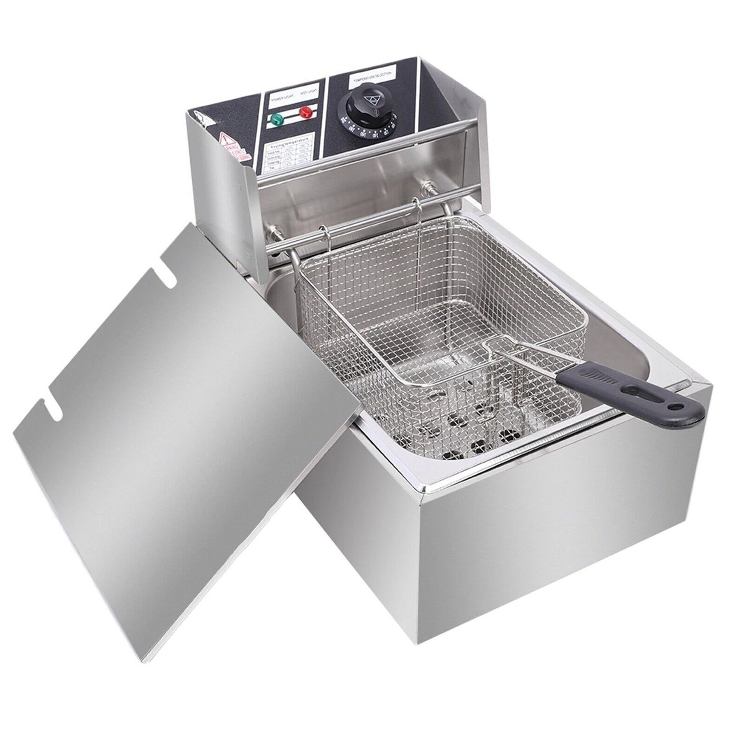10L Edelstahl Elektrische Friteuse 2500W Profi Küche Kaltzonen Fritteuse Fritöse