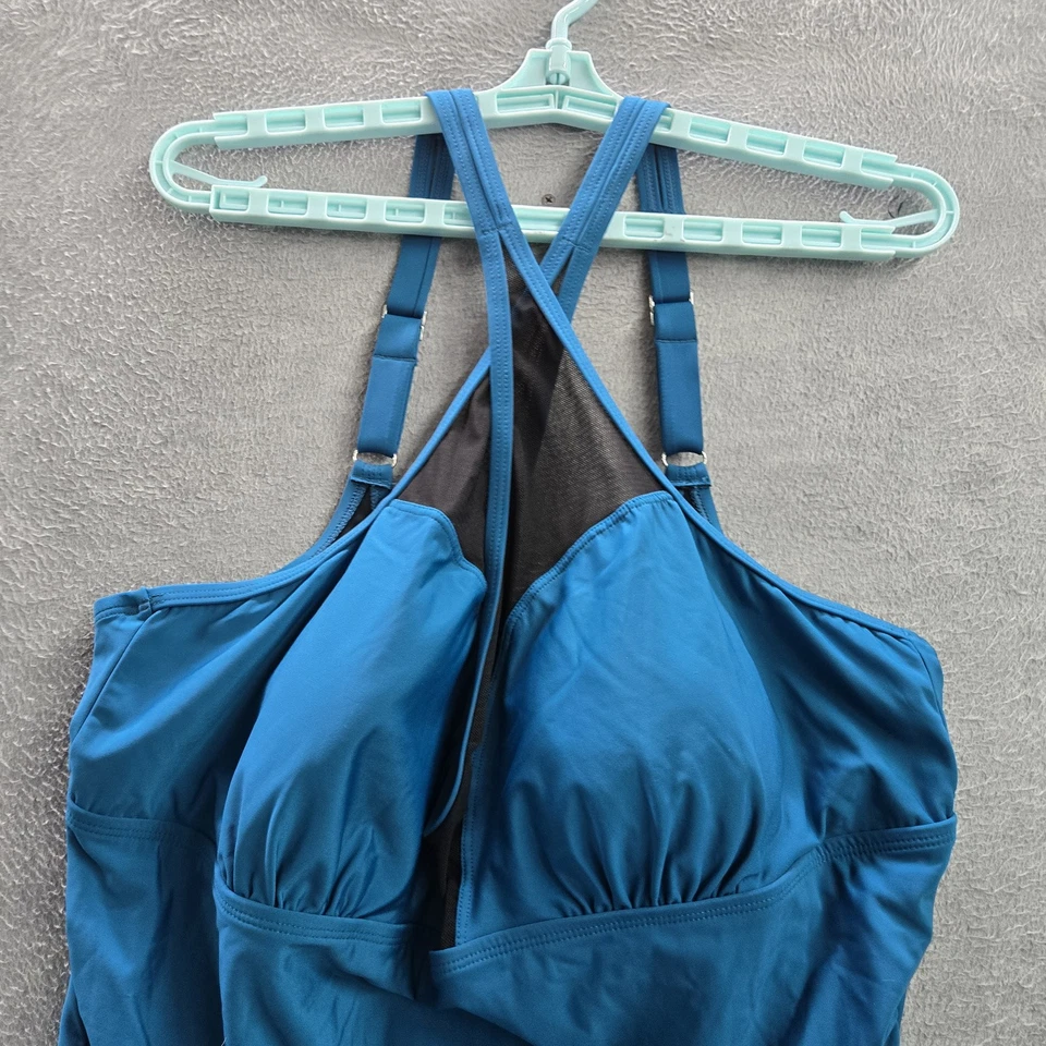 Speedo Women Swimwear 22 Blue Nylon Polyester One Piece Activewear - Image 3 of 4