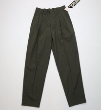 Deadstock Vtg 70s 80s Womens 28 Rayon Gabardine Knit High Waist Chino Pants USA