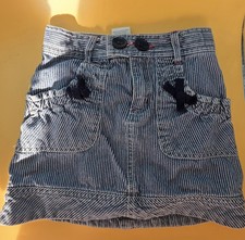 Vintage Sprockets Children's Size 5T Pinstriped Denim Skirt With Built In Shorts