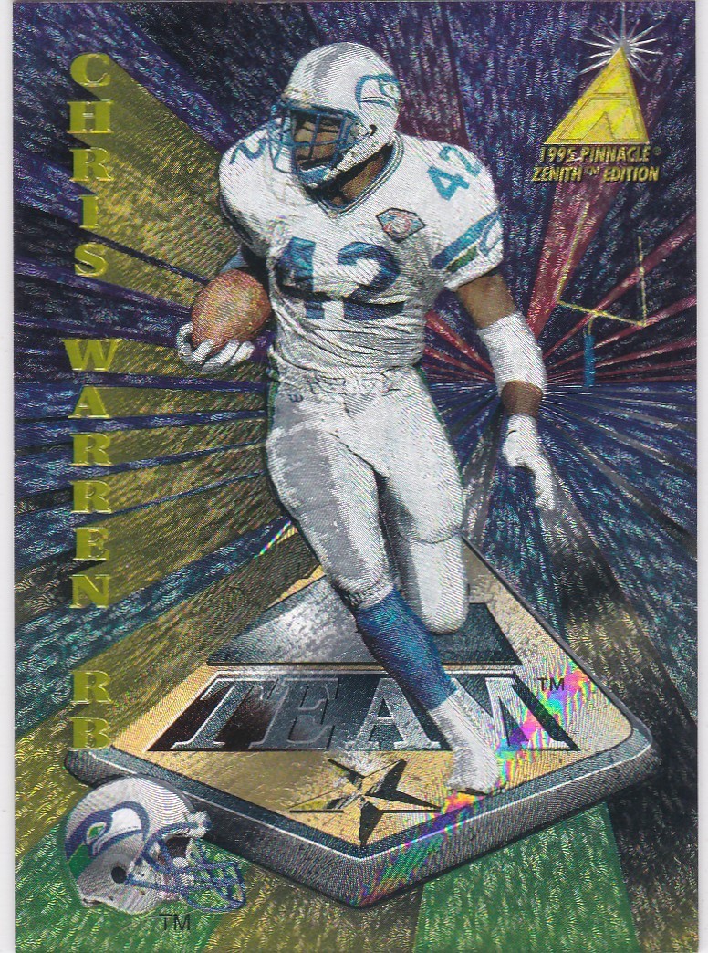 Pinnacle 1995 Chris Warren Seattle Seahawks Zenith Team Insert Card #Z-108