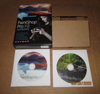 Corel PaintShop Pro X8 Ultimate 2 Disc Photo Software Bonus Pack Windows 10 8