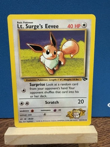 Pokémon TCG Lt. Surge’s Eevee 51/132 Gym Challenge Uncommon WOTC Vintage Card