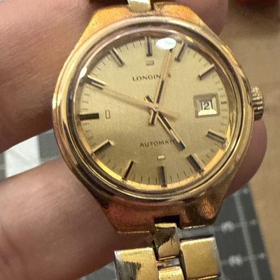 LONGINES WATCH AUTOMATIC DATE CAL.5851  LADY 27mm SWISS MADE 2325-1 gold tone