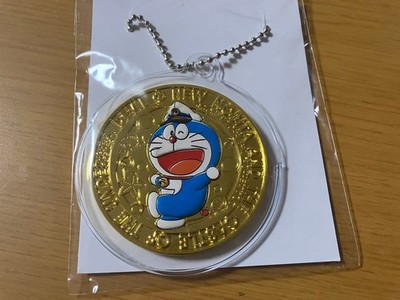 Doraemon Movie Medal Keychain Ball Chain, Zinc Alloy, PVC, New,