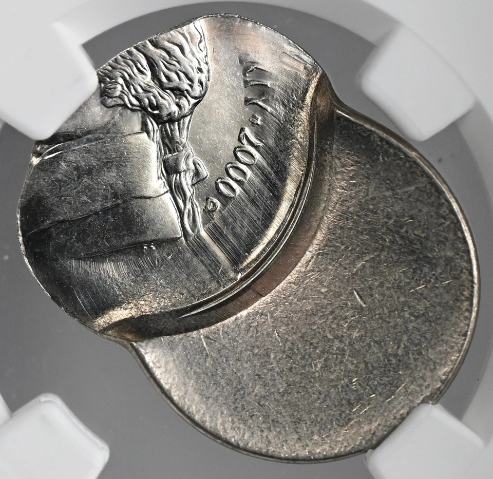 2000-D 5C JEFFERSON NICKEL NGC MS63 DRAMATIC "MINT ERROR STRUCK 55% OFF CENTER" - Image 4 of 4