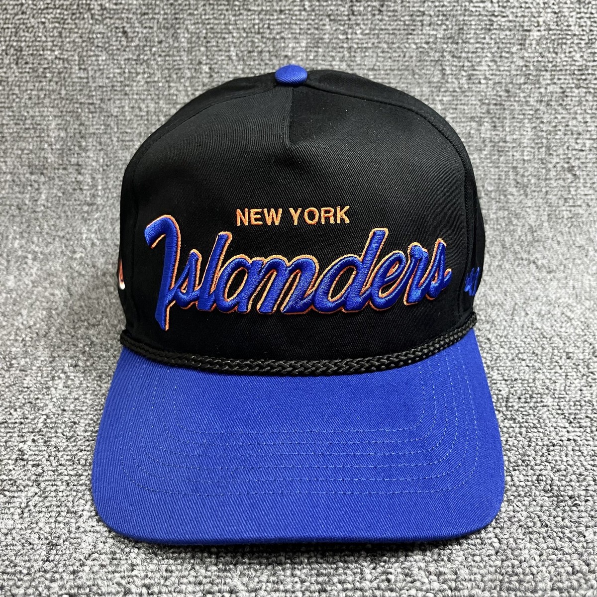 New York Islanders '47 Brand Hitch Rope Snapback Hat Black Blue NHL Cap