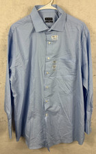 Van Heusen Men Dress Shirt Flex Collar Regular Wrinkle Free XL 17 32/33 Blue New