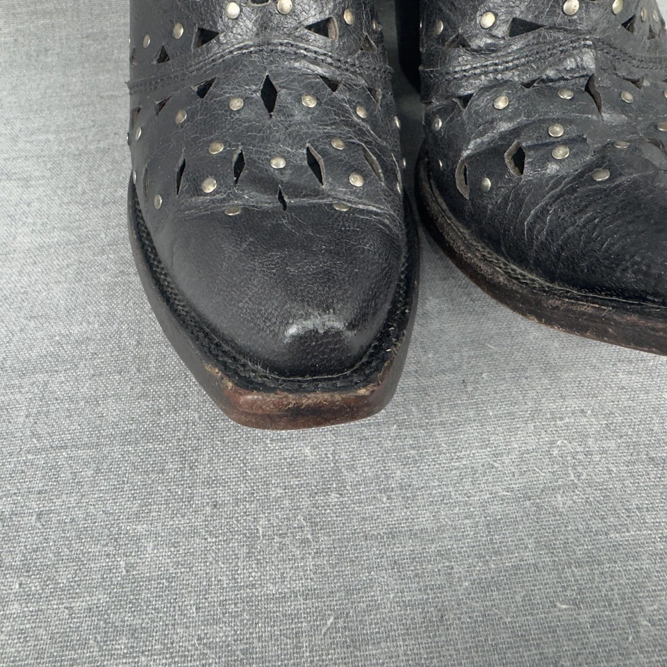 Ariat Boots Womens Size 6.5 Black Leather Western Ankle Cutout Studded Cowboy - Image 4 of 4