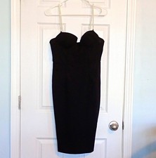 SHEIN Sheath Dress Sweetheart Neck Strappy Black Knee Knit Women’s M