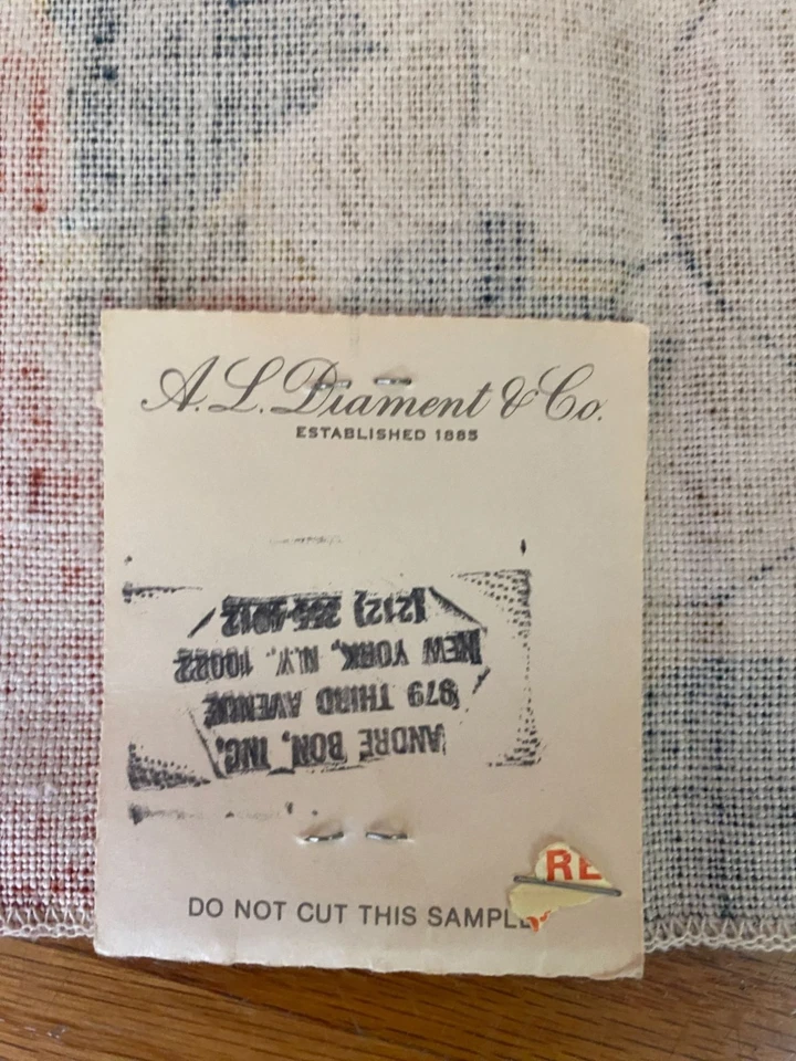 Vintage G.P. & J. Baker  100% Linen Fabric Sample Floral Canton Design Multicolo - Image 4 of 4