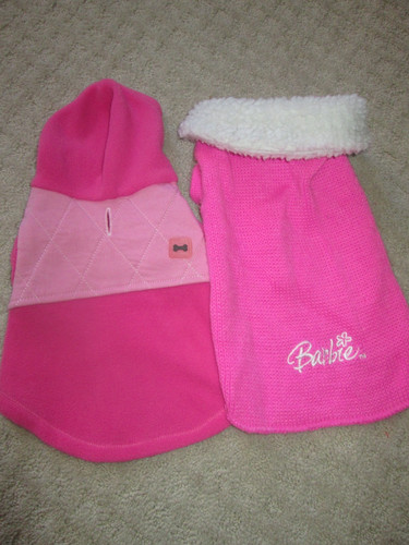 Doggy Barbie Official Pink Pet Dog Sweater & Pup Crew Fleece Hoodie Small