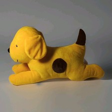 Aurora Spot Dog Plush 13  Yellow Brown Laying Puppy Animal Book Buddy 2024