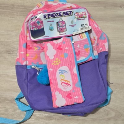 Women  Backpack school 5 Pieces Set multicolor 18''x 15''