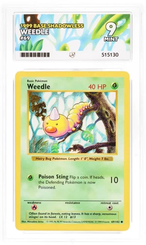 weedle 69/102 shadowless ace 9