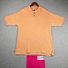 Tommy Bahama Polo Shirt Medium Coral Silk Blend Beach Casual Tropical Mens
