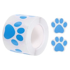 300 Pack Adhesive Label Stickers Blue Paw Prints Stickers 2.01" Stickers