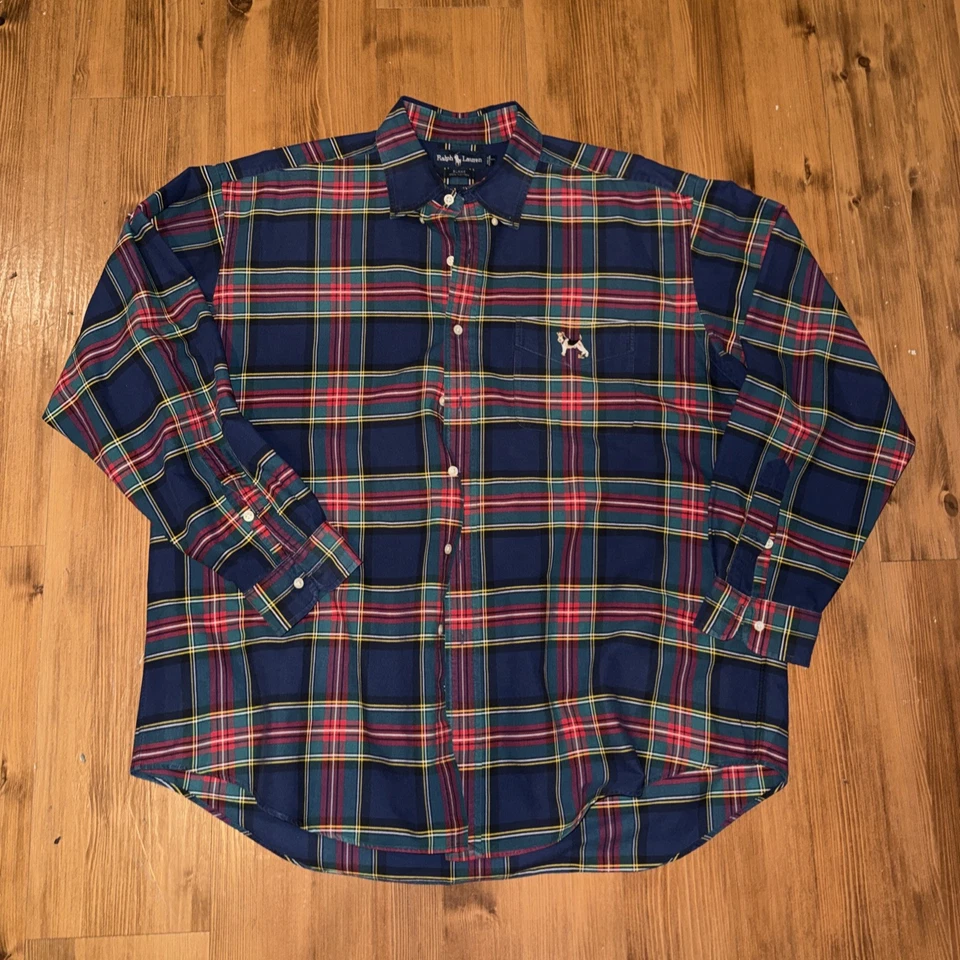 Polo Ralph Lauren Blake XL Golden Retriever perro vintage camisa abotonada para hombre Foto 2 de 4