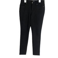 Nine West Gramercy Skinny Jeans Women's Size 2 Black Pants Plaid Work Ladies