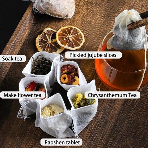 100/500 Stück Teebeutel Leeres Teefilterbeutel Einweg-Infuser mit Kordelzug. - Bild 5 von 10