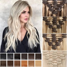 CLEARANCE 100 Human Hair Extensions 8PCS/Set Clip In Real Remy Hair FULL HEAD w