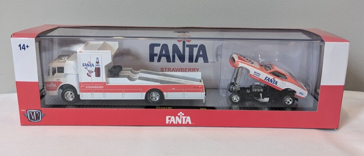 M2 MACHINES FANTA HAULER 1970 FORD C-950 & 1969 FORD MUSTANG FUNNY CAR