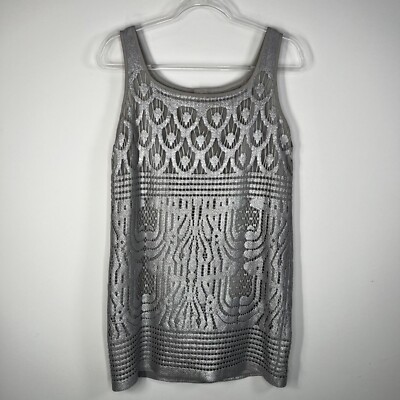 Lilly Pulitzer Arlington Dress in Feather Grey Metallic Deco Lace Size Small