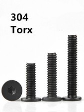 Black 304 Stainless Steel Torx Socket Utrathin Flat Head Screws M2 M3 M4 M5 M6