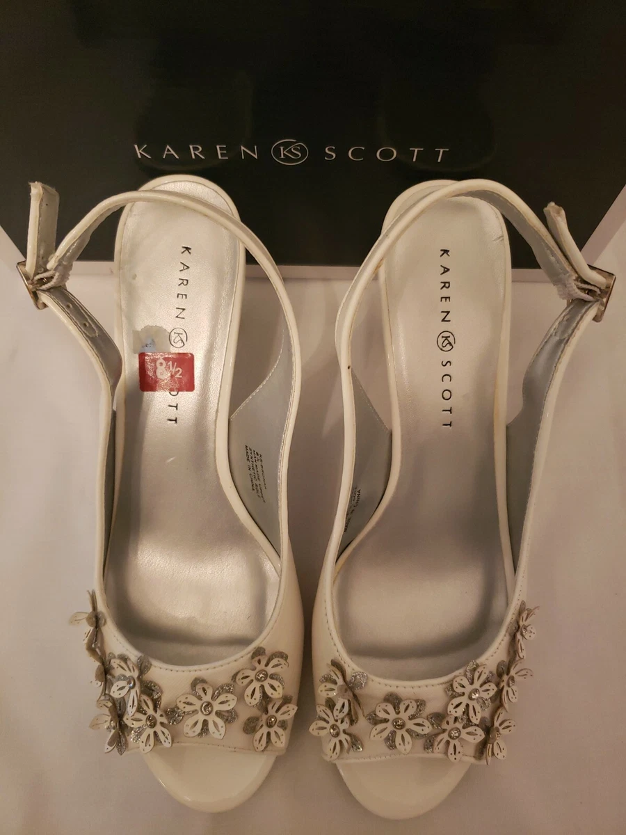 Karen Scott Womens Bronaa Open Toe Sling Back Pumps Blush Nude Sz 8.5M