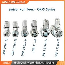 1set/6pcs Hydraulic Swivel Run Tees Hydrulic Tee Connector ORFS Tester Tee Set