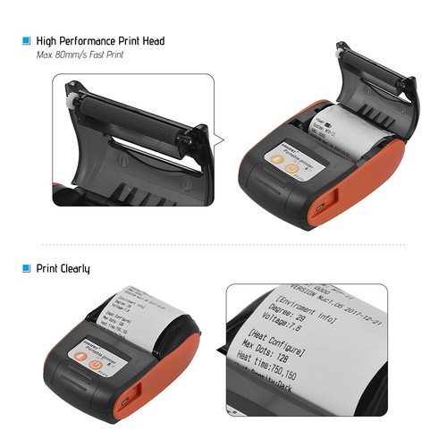 58mm Portable BT Thermal Receipt Printer POS Handheld w/ Paper Roll S6Z9 - Picture 5 of 12