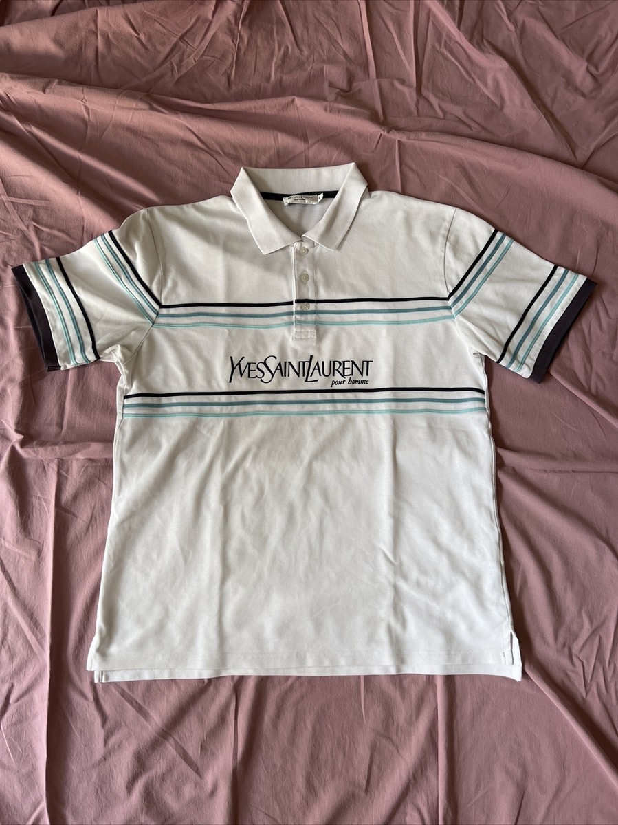 Tシャツ Vintage Yves Saint Laurent collar short sleeve shirt size XL | eBay