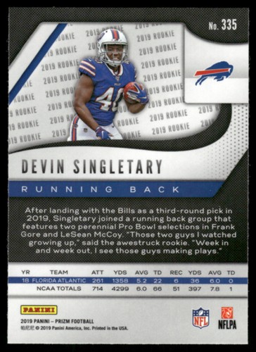 2019 Panini Prizm #335 Devin Singletary RC - Picture 2 of 2