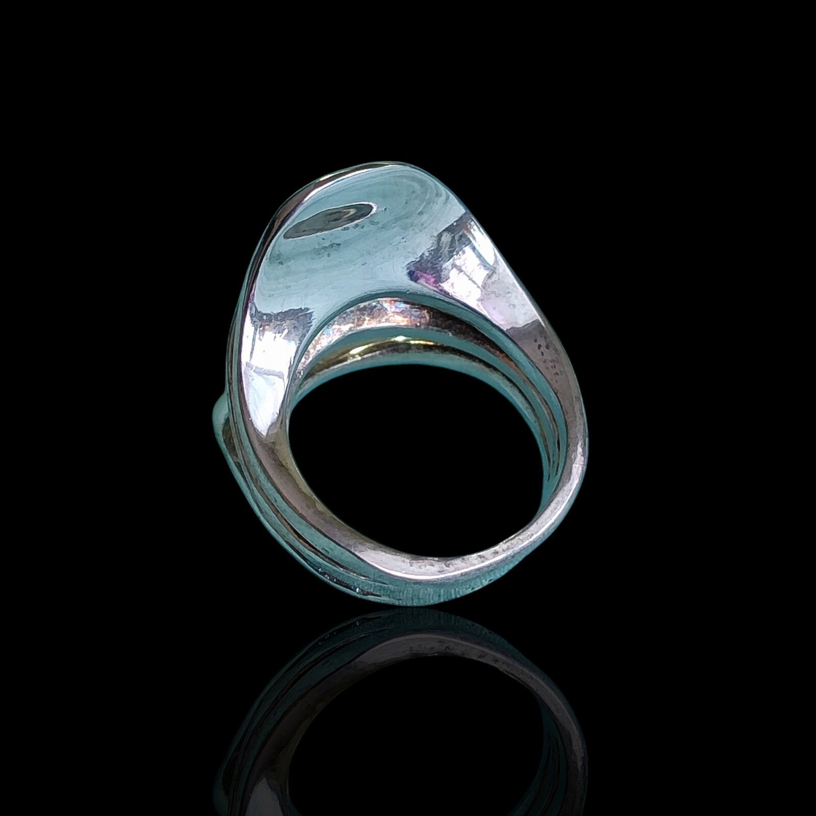Unique Silver Plated Modernist Statement Ring Sz … - image 3