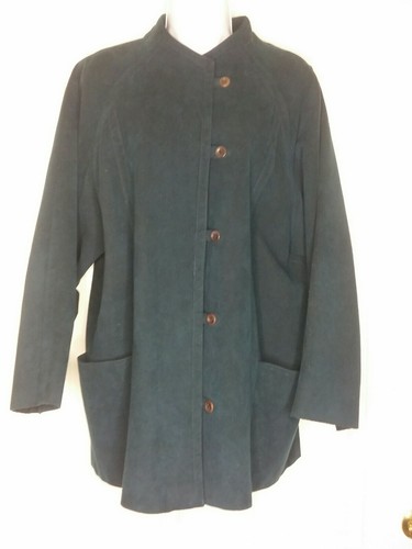 Vintage 1980s Charles Klein Women's Blue Suede Kimona Style Jacket Size XL - Picture 2 of 10