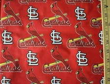 MLB ST LOUIS CARDINALS  100%  COTTON FABRIC   15X58 INCHES  REMNANT