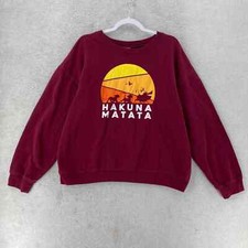 Disney Lion King Sweatshirt Juniors XXL Hakuna Matata Burgundy Red