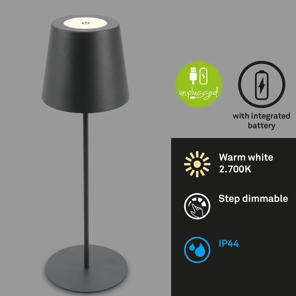 Briloner Akkuleuchte Kabellos Touchdimmer höhenverstellbar Neu Originalverpackt